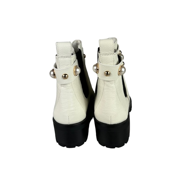KARL LAGERFELD PARIS POLA Imitation Pearl Leather Chelsea Bootie - Picture 5 of 10